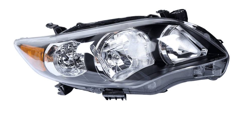 Foco delantero compatible con Corolla 2011 con carcasa negra.