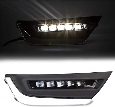 Conjunto de cobertores de halógenas negros con bordes cromados, compatibles con HONDA CR-V 2017-2019.