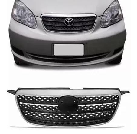 Parrilla superior del bumper delantero compatible con Toyota Corolla 2005-2008.