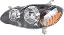 Conjunto de focos delanteros compatibles con Toyota Corolla 2003 2004 2005 2006 2007 2008, carcasa negra, reflector ámbar.