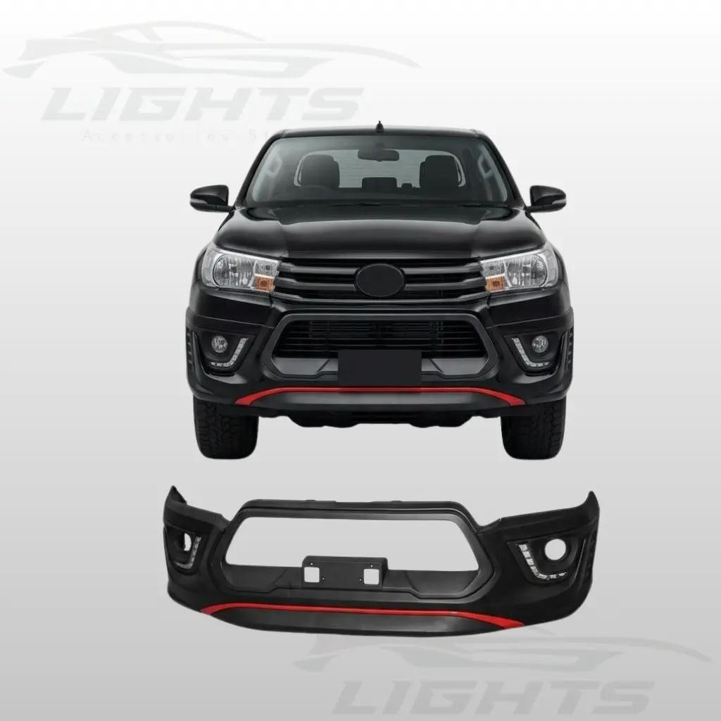 Bumper delantero TRD compatible con Toyota Hilux 2016-2020.