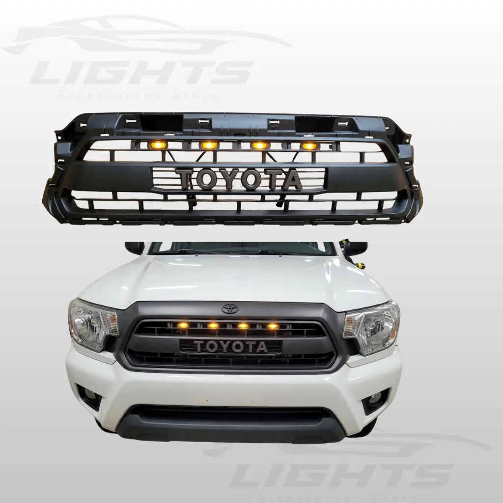 Parrilla frontal de 4 puntos compatible con Toyota Tacoma 2012-2015
