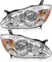 Conjunto de focos de carcasa cromada ámbar reflector lente transparente, compatibles con Toyota Corolla 2003-2008.
