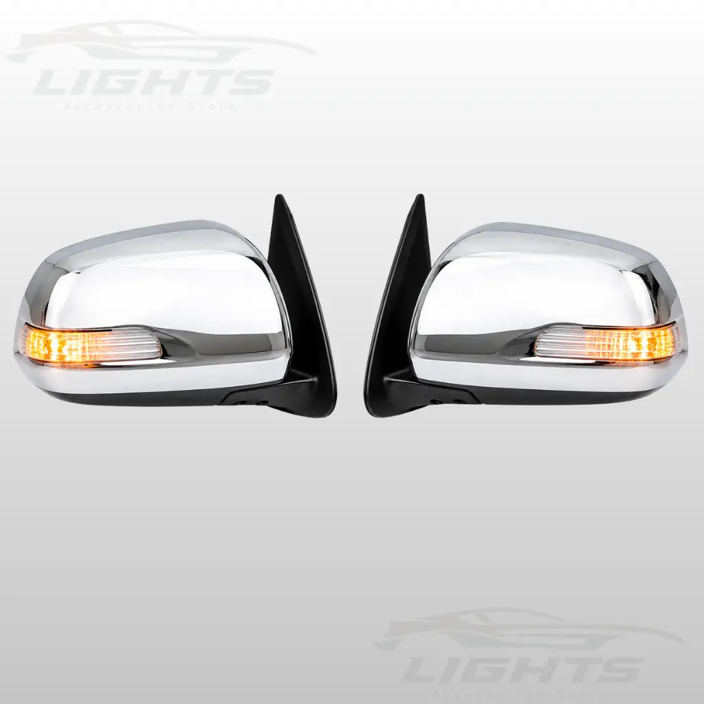 Retrovisor cromado con luz de giro para  Hilux 2012-2015.