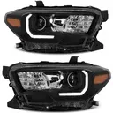 Focos LED DRL  con fondo negro compatibles con Toyota Tacoma 2016-2023.
