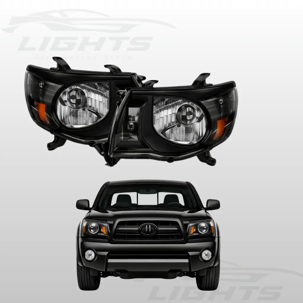Focos de fondo negro compatible con Toyota Tacoma 2005-2011.