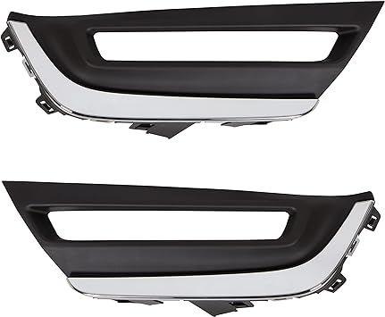 [L:CRV-17-022 R:CRV-17-023] Conjunto de cobertores de halógenas negros con bordes cromados, compatibles con HONDA CR-V 2017-2019.
