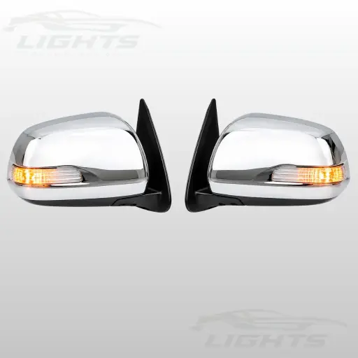 Retrovisor cromado con luz de giro para  Hilux 2012-2015.