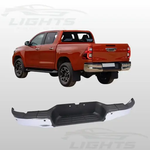 [TYT-HILUX-1620-009] Bumper trasero cromado compatible con Toyota Hilux 2016-2024 versión SR.